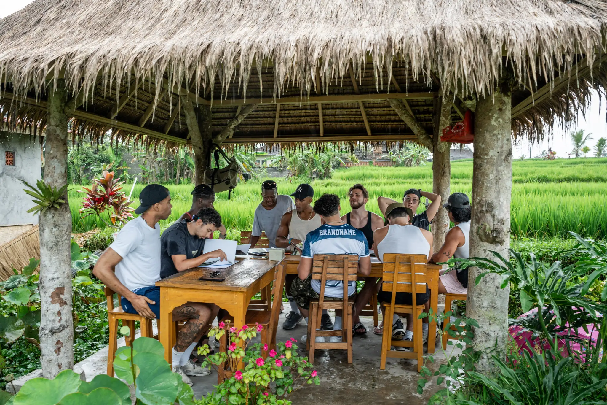 Lunch over the rice terraces in Bali