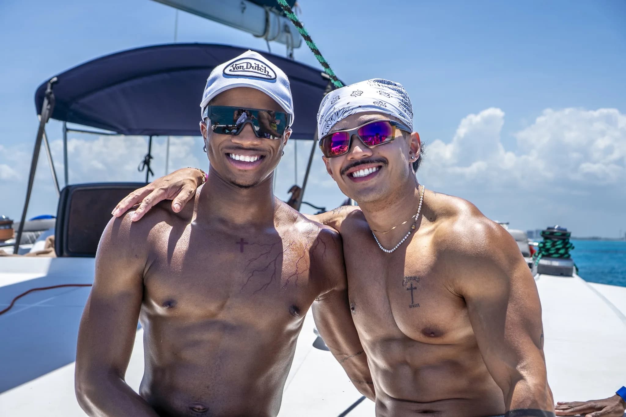 New friends on the catamaran day