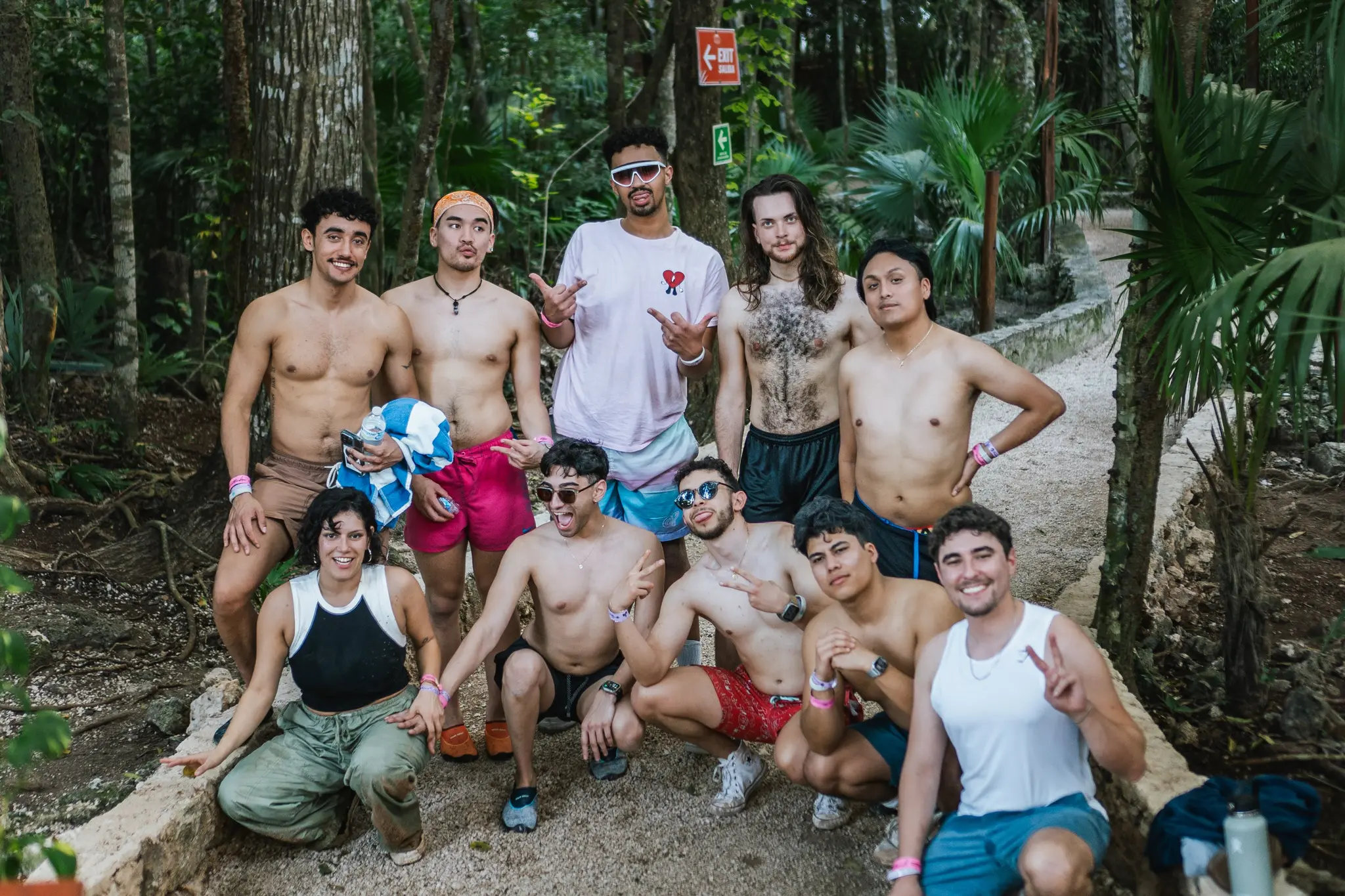 The group out in the jungle