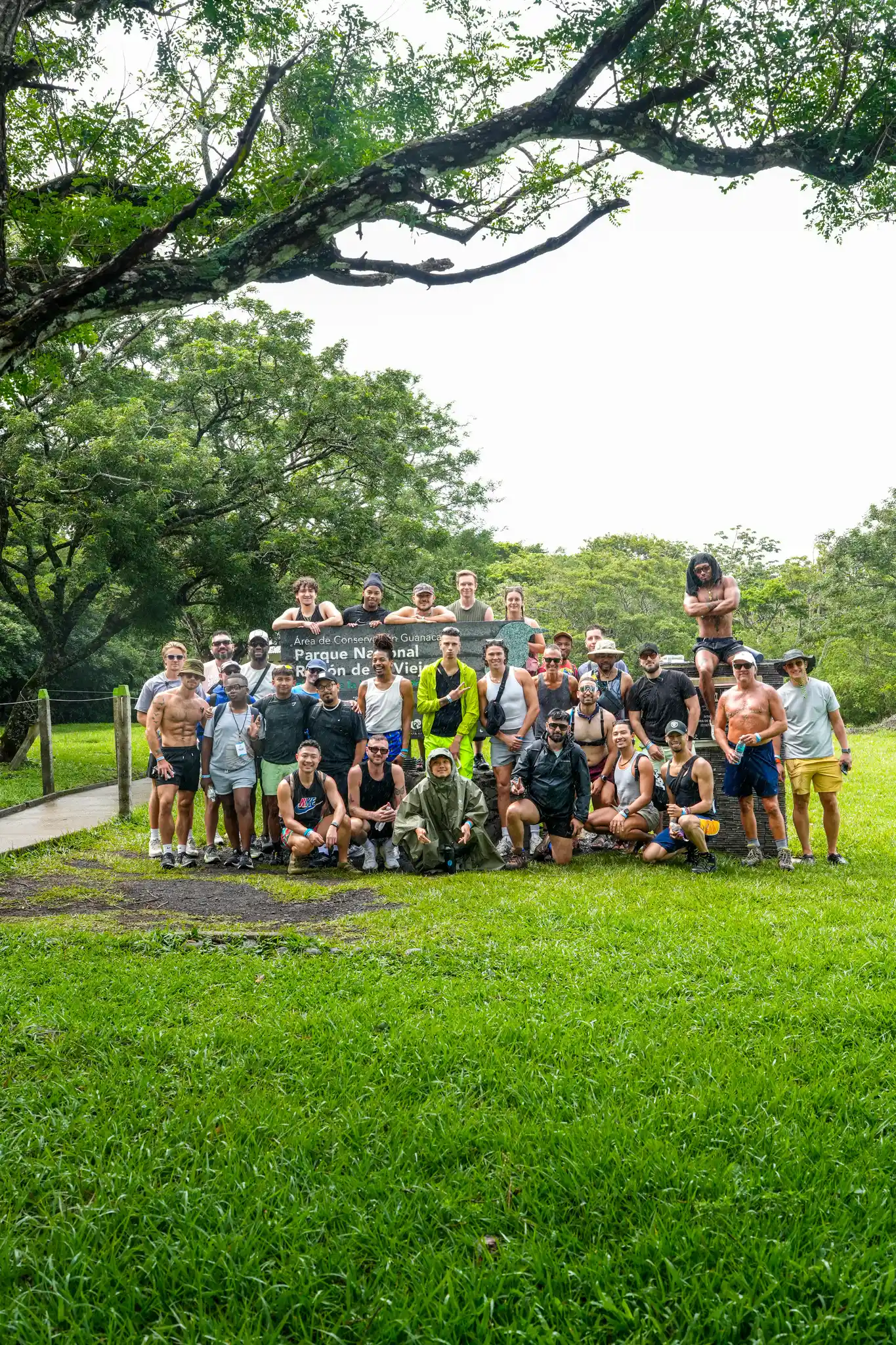 Gathered under the trees on excursion day