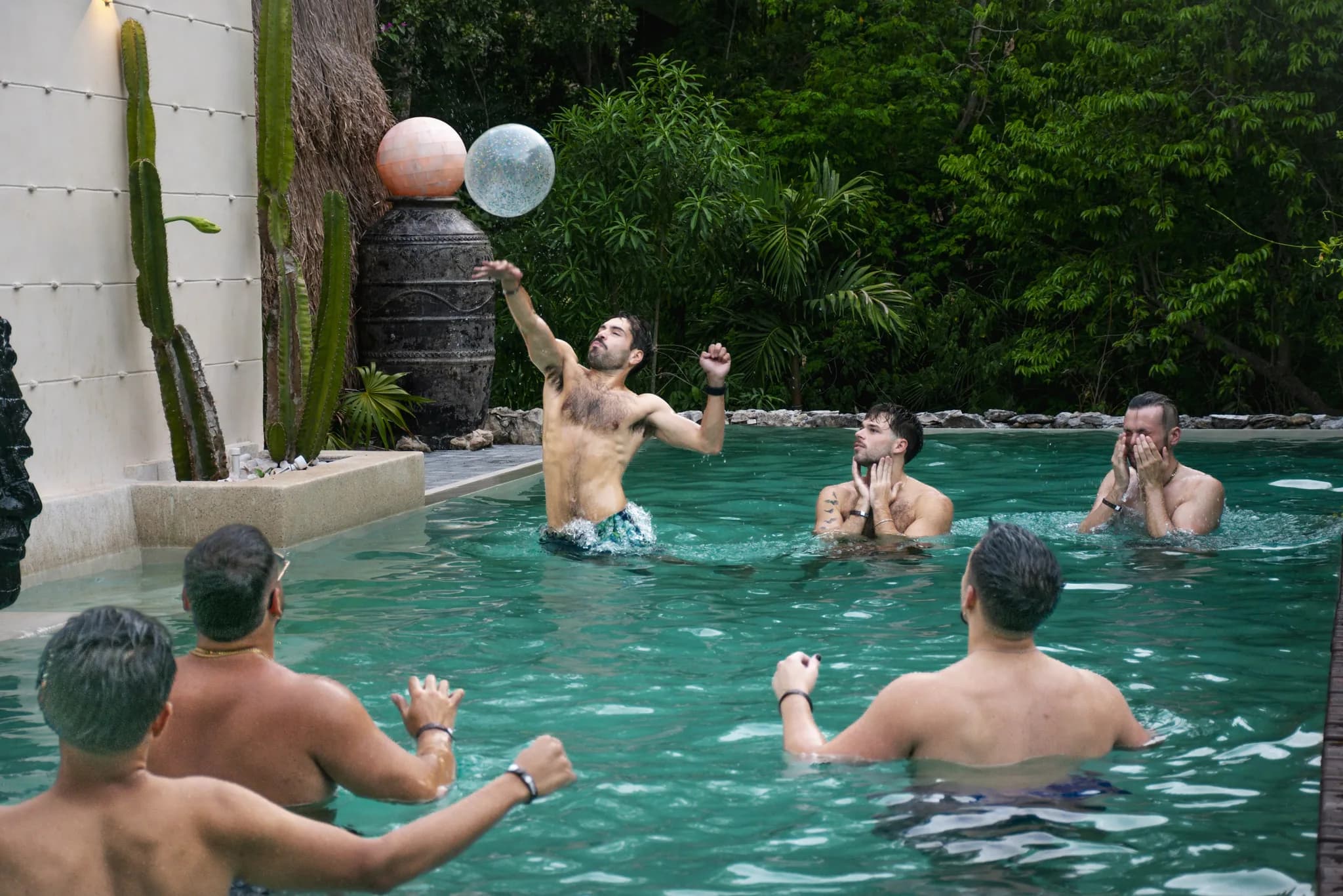 Pool games at the villa