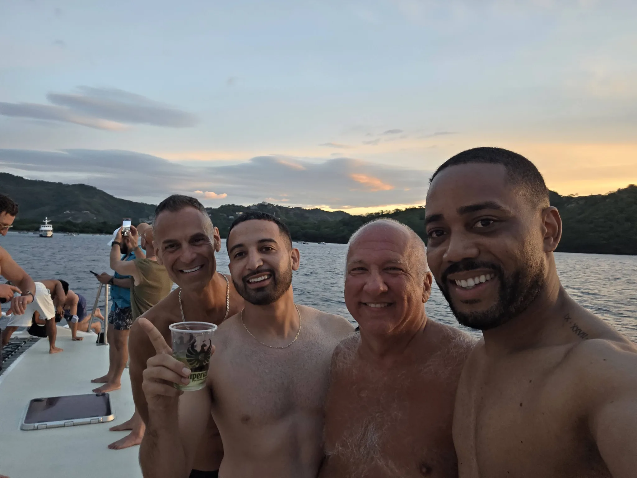 Sunset drinks out on the water