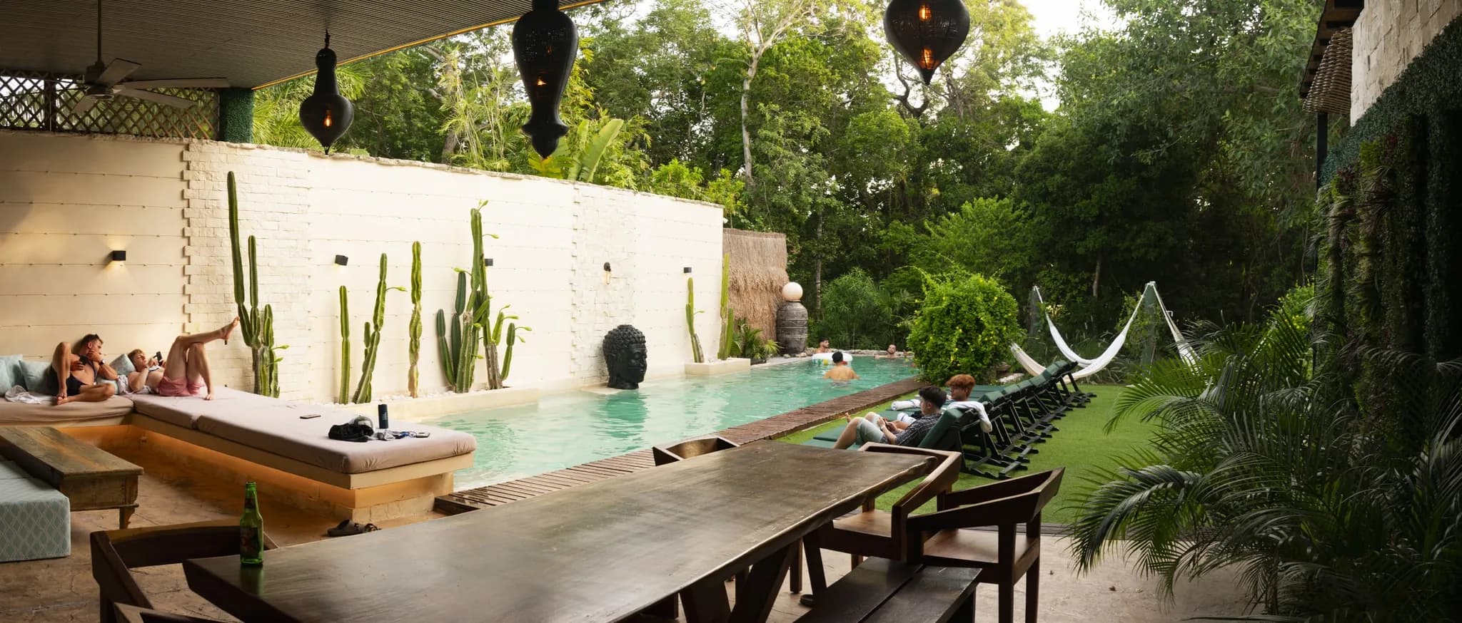 An afternoon at the villa pool