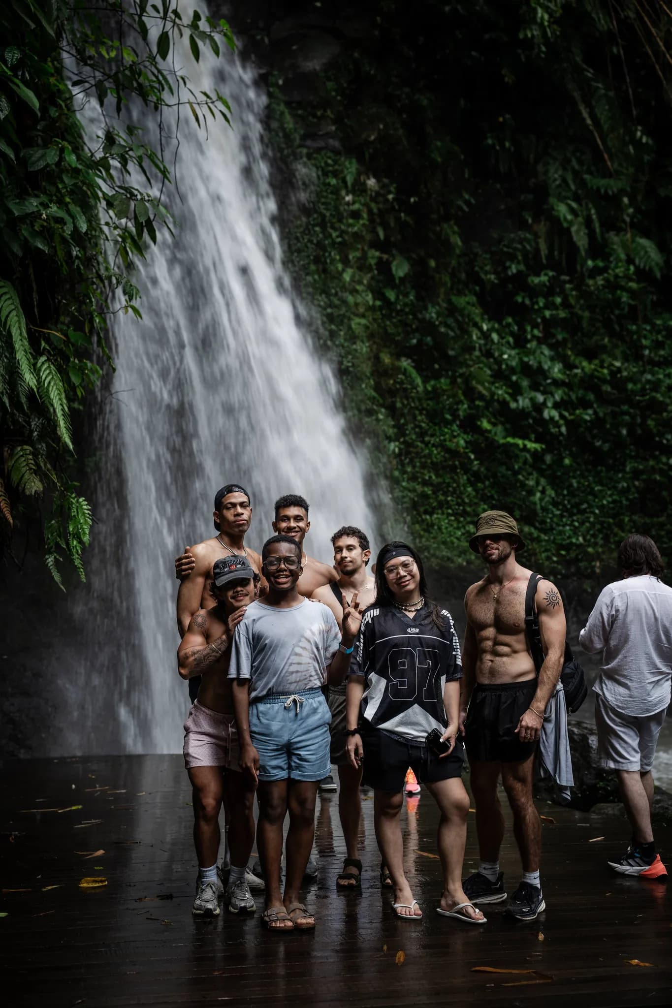 At the base of the falls