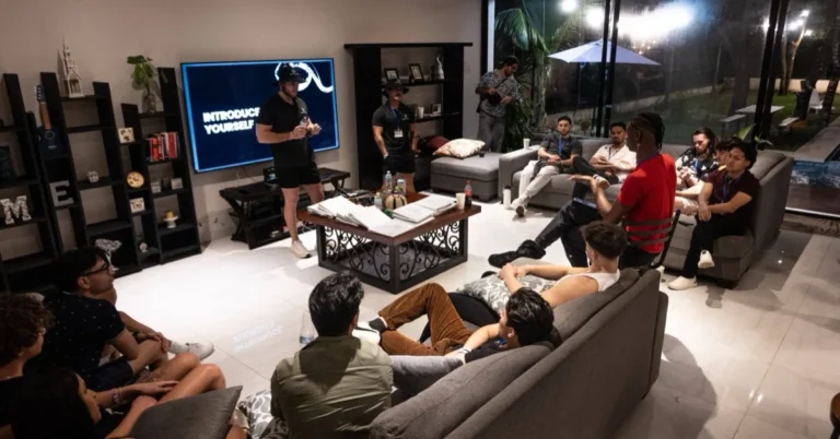 Gay fitness retreat orientation and community gathering