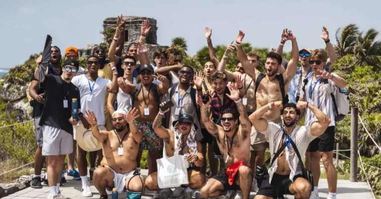 Group of gay men together at a Visiting Wrld fitness retreat